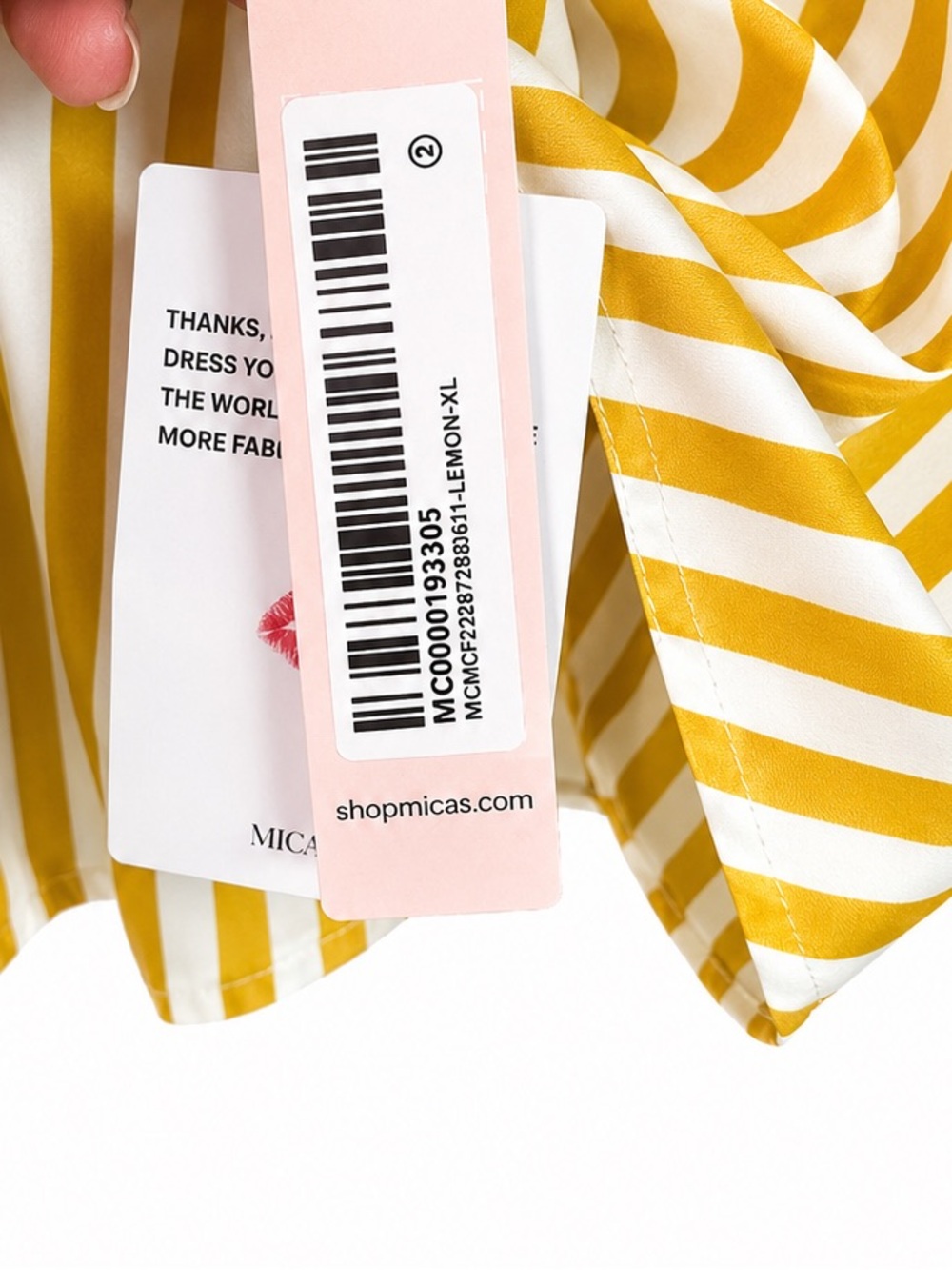 Micas ☀️Yellow & White Striped Halter Mini Dress – NWT - Picture 13 of 16